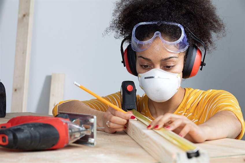 Young person doing DIY